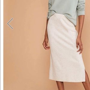 Cream Speckled Midi Skirt